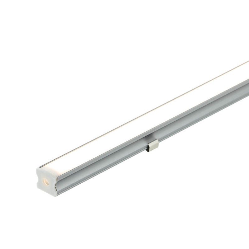 Profilis LED juostai, paviršinis, pilkas, baltas dangtelis, 17.4x7.15mm