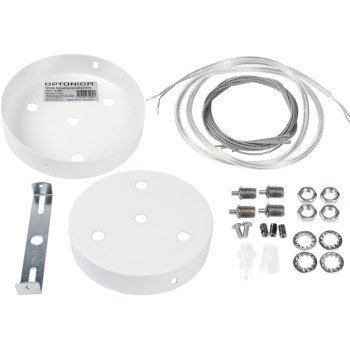 LED lubų šviestuvų tvirtinimo detalės, baltos