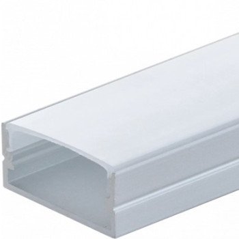 Profilis LED juostai, paviršinis, pilkas, baltas dangtelis, 23.5x10x21.5mm