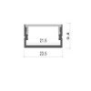 Profilis LED juostai, paviršinis, pilkas, baltas dangtelis, 23.5x10x21.5mm Profilis LED juostai, paviršinis, pilkas, baltas dangtelis, 23.5x10x21.5mm