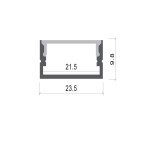 Profilis LED juostai, paviršinis, pilkas, baltas dangtelis, 23.5x10x21.5mm Profilis LED juostai, paviršinis, pilkas, baltas dangtelis, 23.5x10x21.5mm