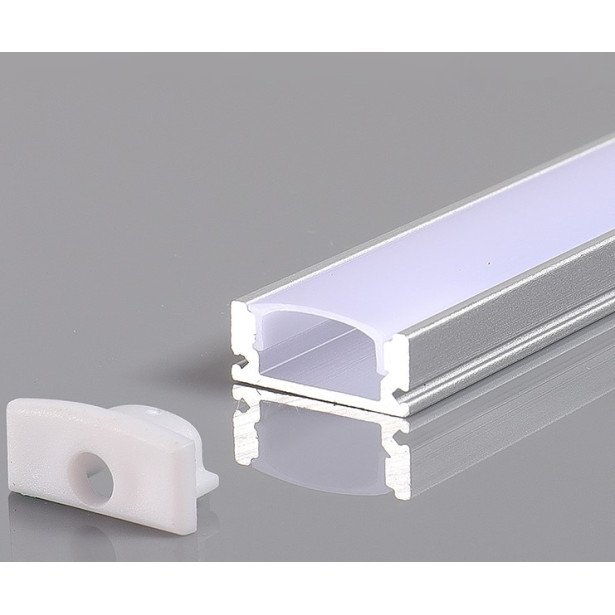 Profilis LED juostai, paviršinis, baltas, baltas dangtelis, 17.4x7x12.4mm Profilis LED juostai, paviršinis, baltas, baltas dangtelis, 17.4x7x12.4mm