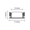 Profilis LED juostai, paviršinis, baltas, baltas dangtelis, 17.4x7x12.4mm