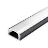 Profilis LED juostai, paviršinis, juodas, baltas dangtelis, 17.4x7x12.4mm