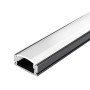 Profilis LED juostai, paviršinis, juodas, baltas dangtelis, 17.4x7x12.4mm