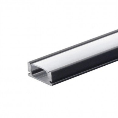 Profilis LED juostai, paviršinis, juodas, baltas dangtelis, 17.4x7x12.4mm Profilis LED juostai, paviršinis, juodas, baltas dangtelis, 17.4x7x12.4mm