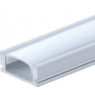 Profilis LED juostai, paviršinis, pilkas, baltas dangtelis, 17.4x7.15mm