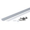 Profilis LED juostai, įleidžiamas, pilkas, baltas dangtelis, 24.5x7mm