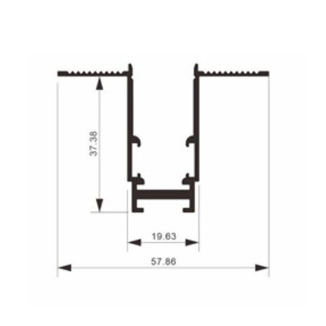LED magnetinė sistema R15, plotis 1.9cm, įmontuojama, juoda, ilgis 1m