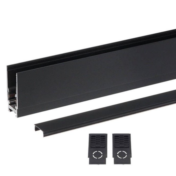 LED magnetinė sistema S15, plotis 1.9cm, kabanti/paviršinė, juoda, ilgis 1m