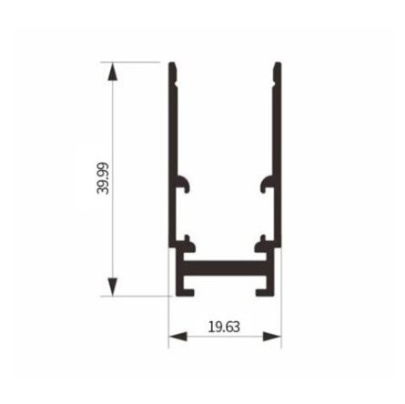 LED magnetinė sistema S15, plotis 1.9cm, kabanti/paviršinė, juoda, ilgis 2m