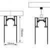LED magnetinė sistema S35, plotis 3.5cm, kabanti/paviršinė, balta, ilgis 1m