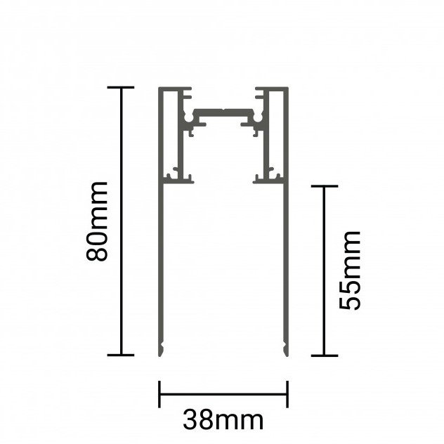 LED magnetinė sistema S35, plotis 3.5cm, kabanti/paviršinė, balta, ilgis 1m