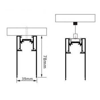 LED magnetinė sistema S35, plotis 3.5cm, kabanti/paviršinė, balta, ilgis 2m