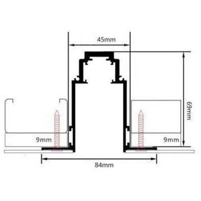 LED magnetinė sistema R35, plotis 3.5cm, įmontuojama, balta, ilgis 1m