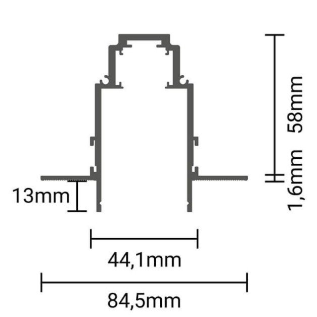 LED magnetinė sistema R35B, plotis 3.5cm, įmontuojama, balta, ilgis 2m