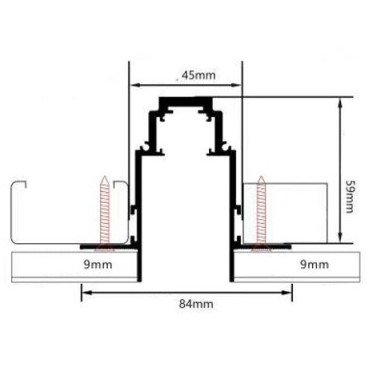 LED magnetinė sistema R35B, plotis 3.5cm, įmontuojama, balta, ilgis 2m