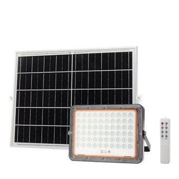 LED prožektorius, juodas, su saulės baterija, 20W, 2600Lm, šalta balta šviesa