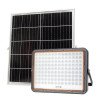 LED prožektorius, juodas, su saulės baterija, 30W, šalta balta šviesa