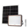 LED prožektorius, juodas, su saulės baterija, 30W, šalta balta šviesa