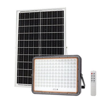LED prožektorius, juodas, su saulės baterija, 40W, šalta balta šviesa