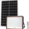 LED prožektorius, pilkas, su saulės baterija, 40W, šalta balta šviesa