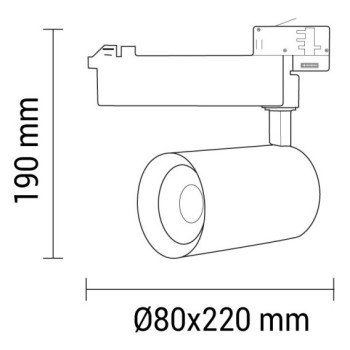 LED bėginis šviestuvas, 3F, 25W, 2750Lm, baltas, šilta balta šviesa