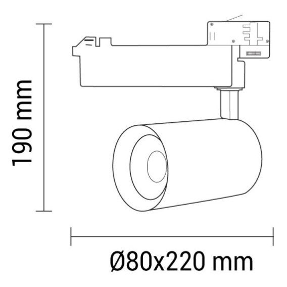 LED bėginis šviestuvas, 3F, 25W, 2750Lm, juodas, šalta balta šviesa