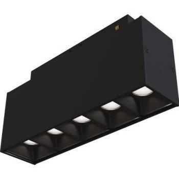 LED magnetinis linijinis prožektorius M35, 10W, 800Lm, 5 lemputės, juodas, šilta balta šviesa