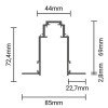 LED magnetinė sistema R35, plotis 3.5cm, įmontuojama, juoda, ilgis 1m LED magnetinė sistema R35, plotis 3.5cm, įmontuojama, juoda, ilgis 1m