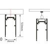 LED magnetinė sistema S20, plotis 2.5cm, kabanti/paviršinė, juoda, ilgis 2m
