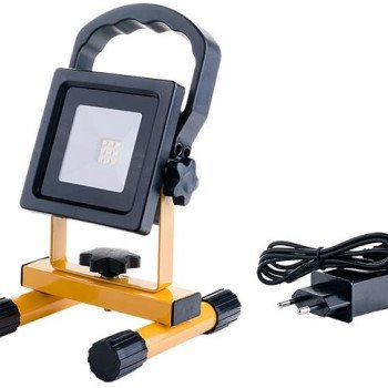 LED prožektorius, nešiojamas, įkraunamas, 10W, šalta balta šviesa