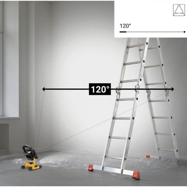 LED prožektorius, nešiojamas, įkraunamas, 10W, šalta balta šviesa