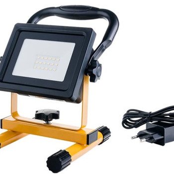 LED prožektorius, nešiojamas, įkraunamas, 20W, šalta balta šviesa