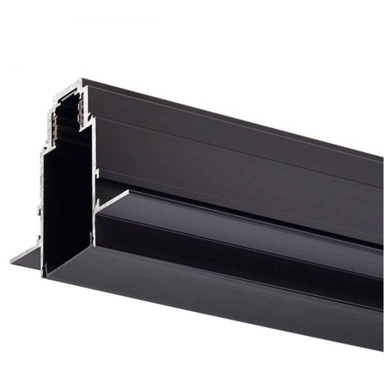 LED magnetinė sistema R35, plotis 3.5cm, įmontuojama, juoda, ilgis 1m, 8vnt./dėž.