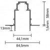 LED magnetinė sistema R35, plotis 3.5cm, įmontuojama, juoda, ilgis 2m, 8vnt./dėž.