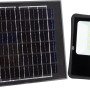 LED prožektorius, juodas, su saulės baterija, 16W, 1200Lm, šalta balta šviesa