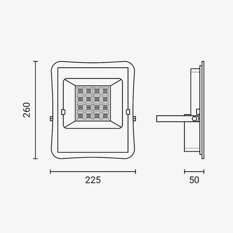 LED prožektorius, juodas, su saulės baterija, 16W, 1200Lm, šalta balta šviesa