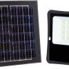 LED prožektorius, juodas, su saulės baterija, 20W, 1600Lm, šalta balta šviesa
