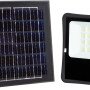 LED prožektorius, juodas, su saulės baterija, 20W, 1600Lm, šalta balta šviesa