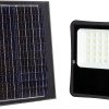LED prožektorius, juodas, su saulės baterija, 25W, 2200Lm, šalta balta šviesa