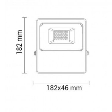 LED prožektorius, juodas, 20W, 150°, neutrali balta šviesa