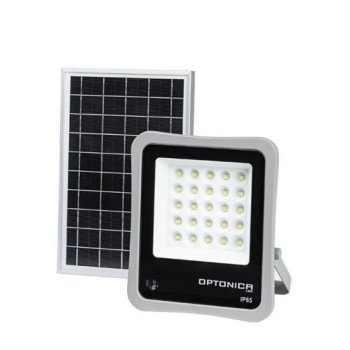 LED prožektorius, pilkas, su saulės baterija, 8W, šalta balta šviesa