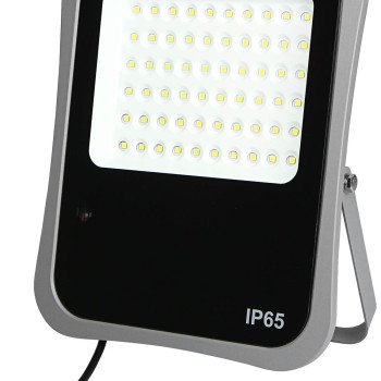 LED prožektorius, pilkas, su saulės baterija, 20W, šalta balta šviesa