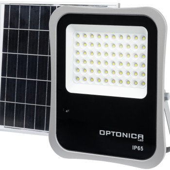LED prožektorius, pilkas, su saulės baterija, 20W, šalta balta šviesa