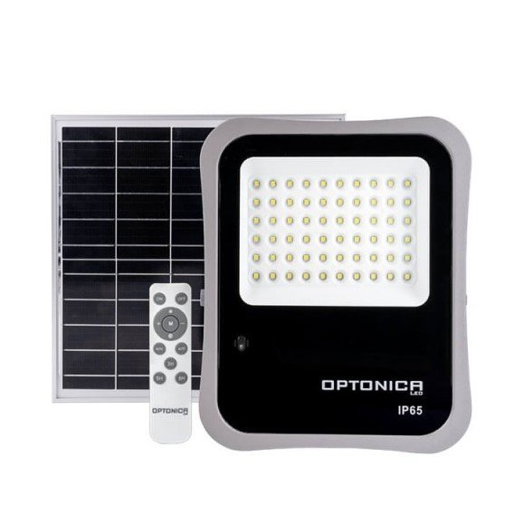 LED prožektorius, pilkas, su saulės baterija, 20W, šalta balta šviesa