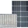 LED prožektorius, pilkas, su saulės baterija, 30W, 120°, šalta balta šviesa