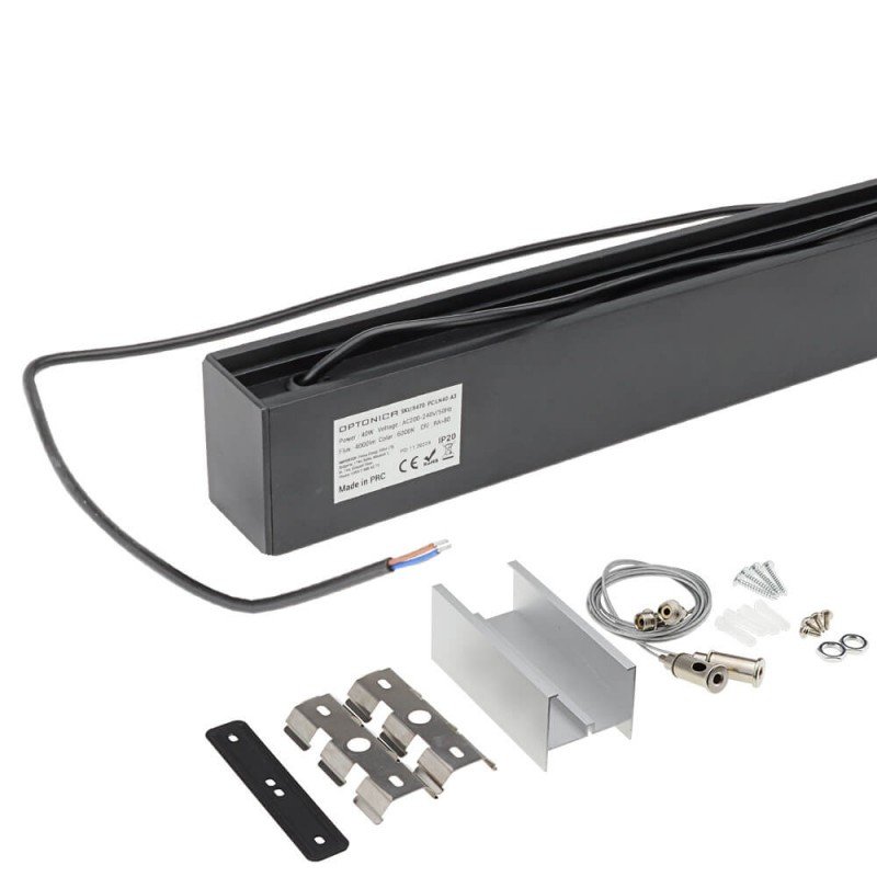 LED linijinis šviestuvas, 40W, juodas, sujungiamas, 5 metai garantija, šalta balta šviesa LED linijinis šviestuvas, 40W, juodas, sujungiamas, 5 metai garantija, šalta balta šviesa