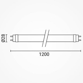 LED lempa T8 18W, City, šilta balta šviesa