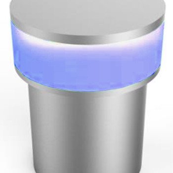 LED sieninis šviestuvas, poliruotas metalas, 1.3W, mėlyna šviesa